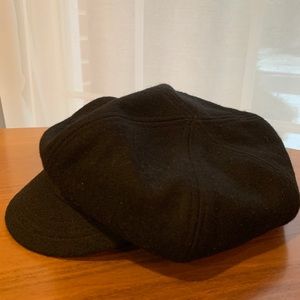 Scala Hat Handcrafted Newsboy Wool Black Cap